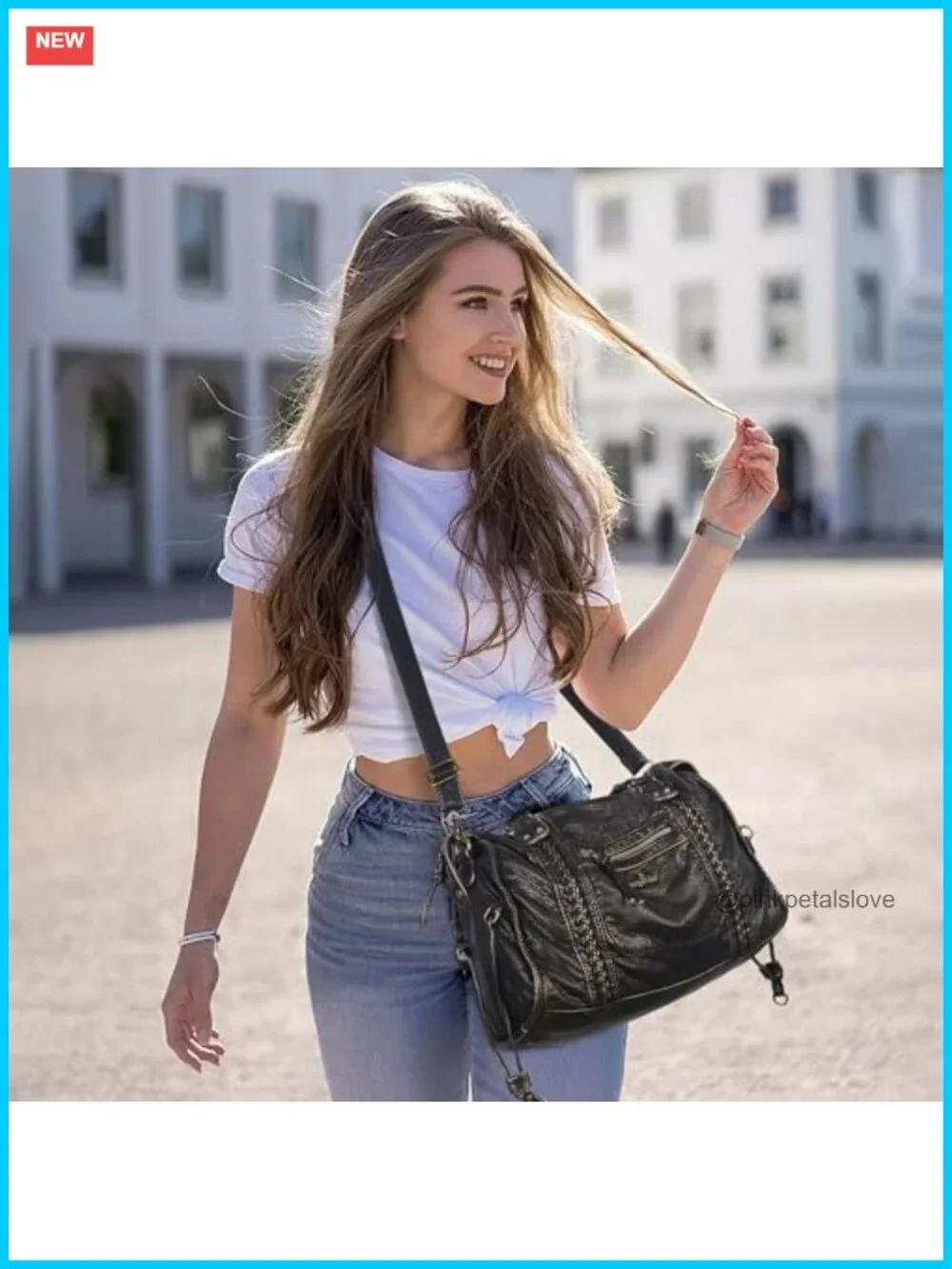 Vegan Leather Hobo Satchel Handbag Large Tote Shoulder Bag Fits 15.6